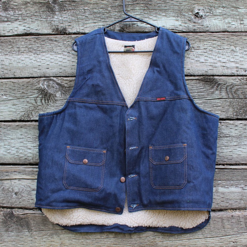 BIG BEN SHERPA LINED DENIM VEST